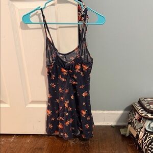 Kimchi Blue Floral Jumpsuit - Navy and Orange